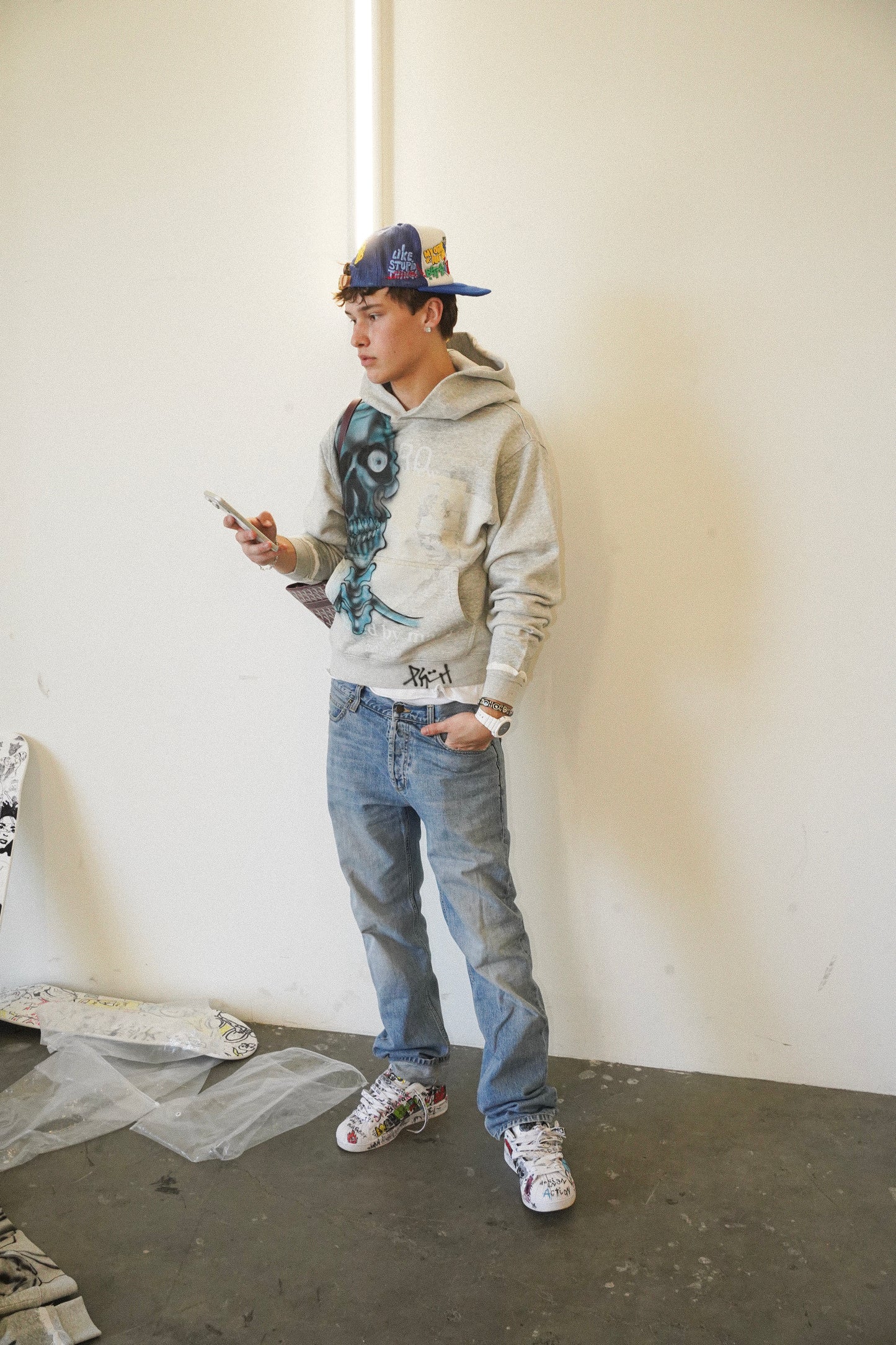 1:1 AIRBRUSH SKELETON HOODIE